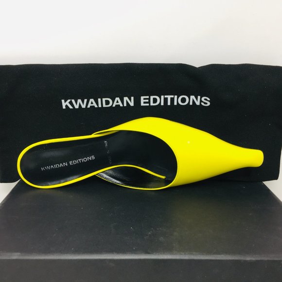Kwaidan Editions Women’s Yellow Pointed Toe Kitten Heel Mule Shoes Size 8 M - Picture 11 of 14